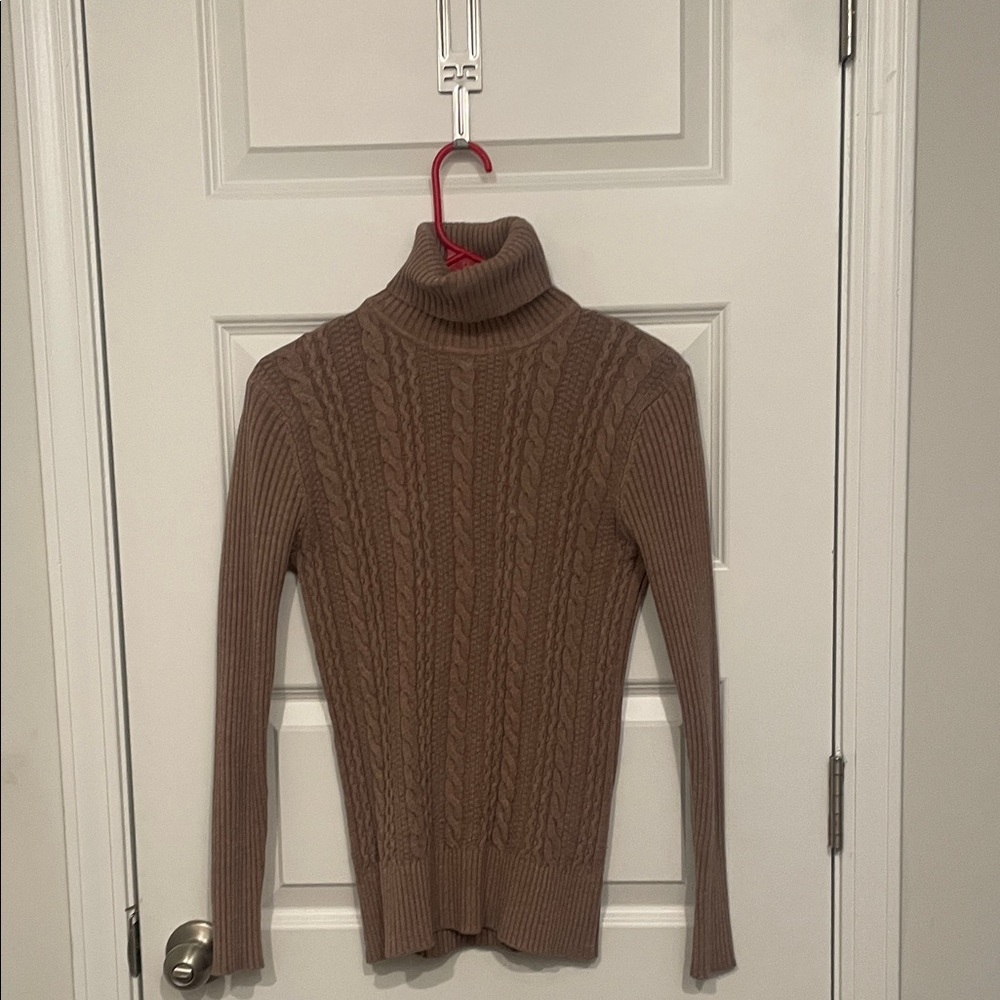Women's Brown Turtleneck Sweater